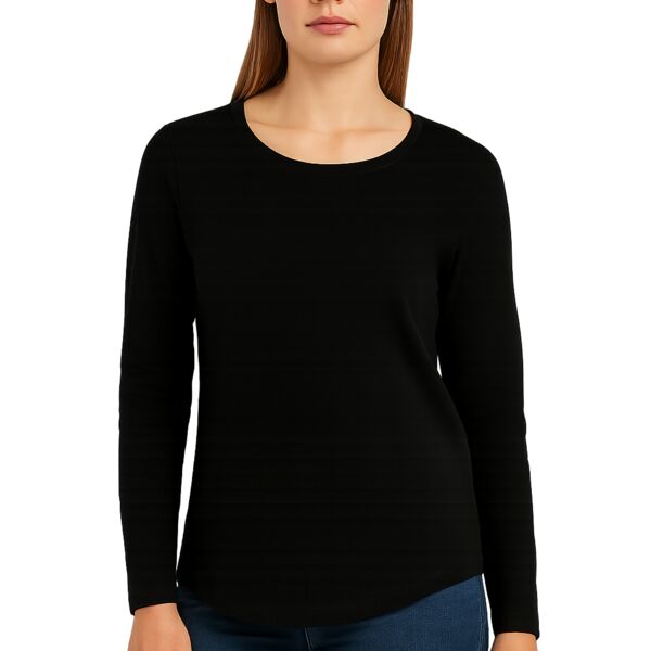 ATC EUROSPUN® RING SPUN LONG SLEEVE LADIES' TEE. Thumbnail